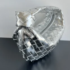 Alternative view of BOTTEGA VENETA Shoulder Bags Lambskin Leather Silver 23X28X8CM E8010061420