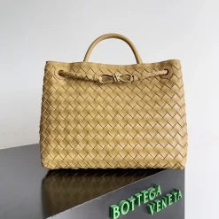 BOTTEGA VENETA Shoulder Bags Lambskin Leather Tan-Gold 32X24X12CM A13010065801