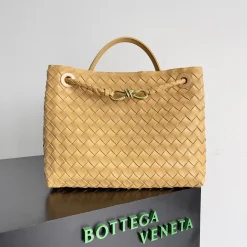 BOTTEGA VENETA Shoulder Bags Lambskin Tan-Gold 32X24X12CM A13010065783