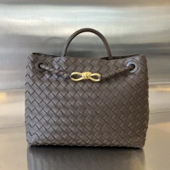 BOTTEGA VENETA Shoulder Bags Nappa Lambskin Brown-Gold 32.5X24X12CM A13010065657