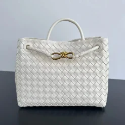 BOTTEGA VENETA Shoulder Bags Nappa Lambskin White-Gold 32.5X24X12CM A13010065664