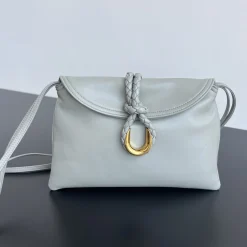 BOTTEGA VENETA Shoulder Bags Smooth Calfskin Grey-Gold 27.5X16X6CM G5010064088