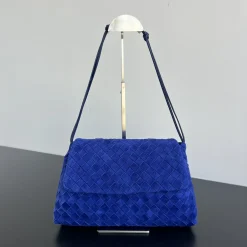 BOTTEGA VENETA Shoulder Bags Suede Blue 33X19X8 H8010065314