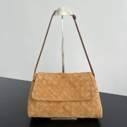 BOTTEGA VENETA Shoulder Bags Suede Brown-Tan 33X19X8CM H8010065315