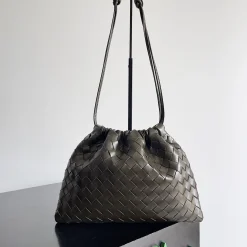 BOTTEGA VENETA Shoulder Bags Technical Nylon Green-Brown 32X23X1CM G8010065339
