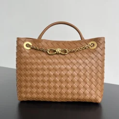 BOTTEGA VENETA Shoulder Bags Woven Lambskin Brown-Gold 32.5X24X12CM A23010063856