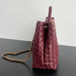 Alternative view of BOTTEGA VENETA Shoulder Bags Woven Leather Burgundy-Gold 32.5X24X12CM A23010063850