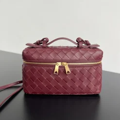BOTTEGA VENETA Top Handle Bags Burgundy-Gold 22X12.5X5CM H7010064683