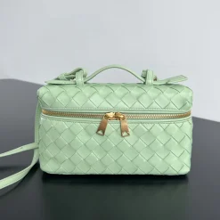 BOTTEGA VENETA Top Handle Bags Green-Gold 22X12.5X5CM F8010064674
