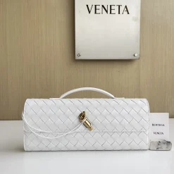 BOTTEGA VENETA Top Handle Bags Lamb Leather White-Gold 31X13X3CM F8010064306