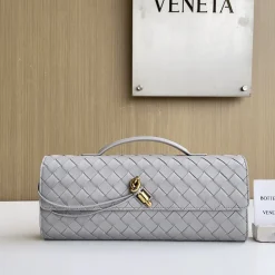 BOTTEGA VENETA Top Handle Bags Lambskin Grey-Gold 31X13X3CM F8010064293