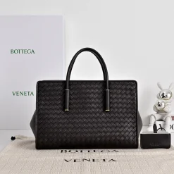 Alternative view of BOTTEGA VENETA Top Handle Bags Lambskin Leather Black-Gold 30X20.5X18CM I3010063527