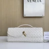 BOTTEGA VENETA Top Handle Bags Lambskin Leather White-Gold 31X13X3CM F8010064299