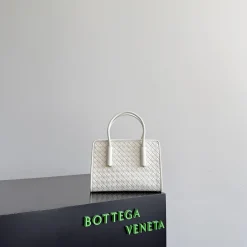 BOTTEGA VENETA Top Handle Bags Nappa Lambskin White 21.5X15X12CM H8010062489