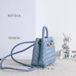 Alternative view of BOTTEGA VENETA Top Handle Bags Nappa Leather Blue-Gold 20X15X9CM H3010063890