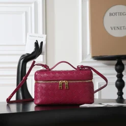 BOTTEGA VENETA Top Handle Bags Raspberry-Gold 22X12.5X5CM F8010064636