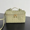 BOTTEGA VENETA Top Handle Bags Woven Leather Green-Gold 22X12.5X5CM F8010064665