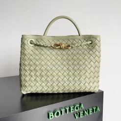 BOTTEGA VENETA Totes Bags Lamb Leather Green-Gold 32X24X12CM A13010065808