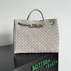BOTTEGA VENETA Totes Bags Lambskin Leather Grey-Gold 32X24X12CM A13010065766
