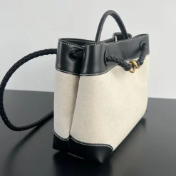 Alternative view of BOTTEGA VENETA Totes Bags Leather Canvas Black-Natural 32.5X24X12CM A08010065600