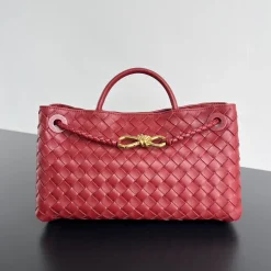 BOTTEGA VENETA Totes Bags Nappa Sheepskin Red-Gold 29X18X10 I8010063946