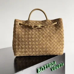 BOTTEGA VENETA Totes Bags Suede Brown-Gold 32X24X12CM A18010065798