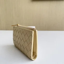 Alternative view of BOTTEGA VENETA Wallet Bags Lambskin Leather Beige-Gold 14.5X9.3X2CM D8010064992