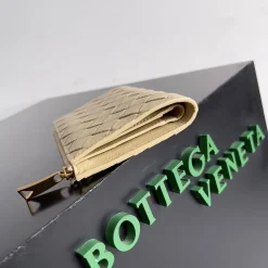 Alternative view of BOTTEGA VENETA Wallet Bags Lambskin Leather Beige-Gold 14.5X9.3X2CM D8010065007
