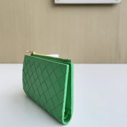 Alternative view of BOTTEGA VENETA Wallet Bags Lambskin Leather Green-Gold 14.5X9.3X2CM D8010064990