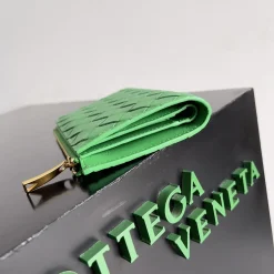 Alternative view of BOTTEGA VENETA Wallet Bags Lambskin Leather Green-Gold 14.5X9.3X2CM D8010065005