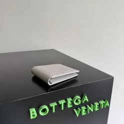 Alternative view of BOTTEGA VENETA Wallet Bags Ostrich Leather Gray 11X9.5X1CM D3010064580