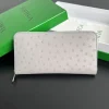 BOTTEGA VENETA Wallet Bags Ostrich Leather Grey 19X10X2CM F3010065143