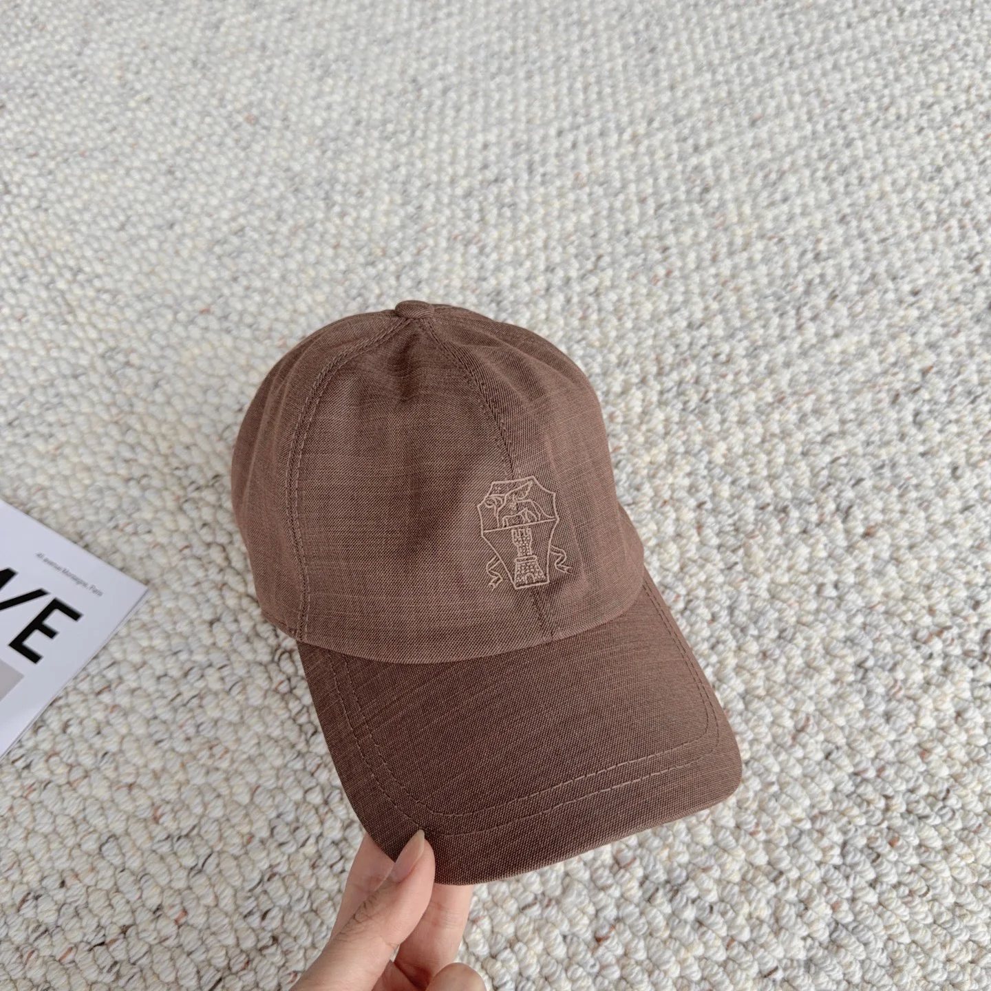 BRUNELLO CUCINELLI Caps Brown-White D010072765 - Image 2
