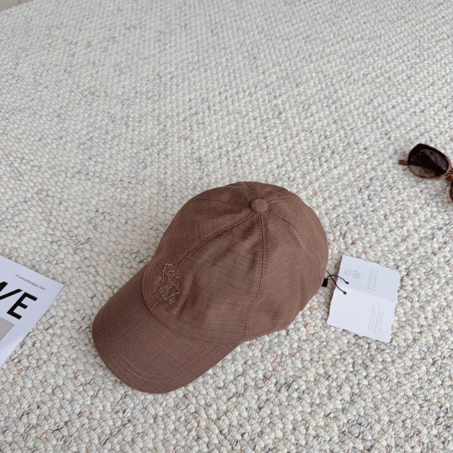 BRUNELLO CUCINELLI Caps Brown-White D010072765 - Image 6