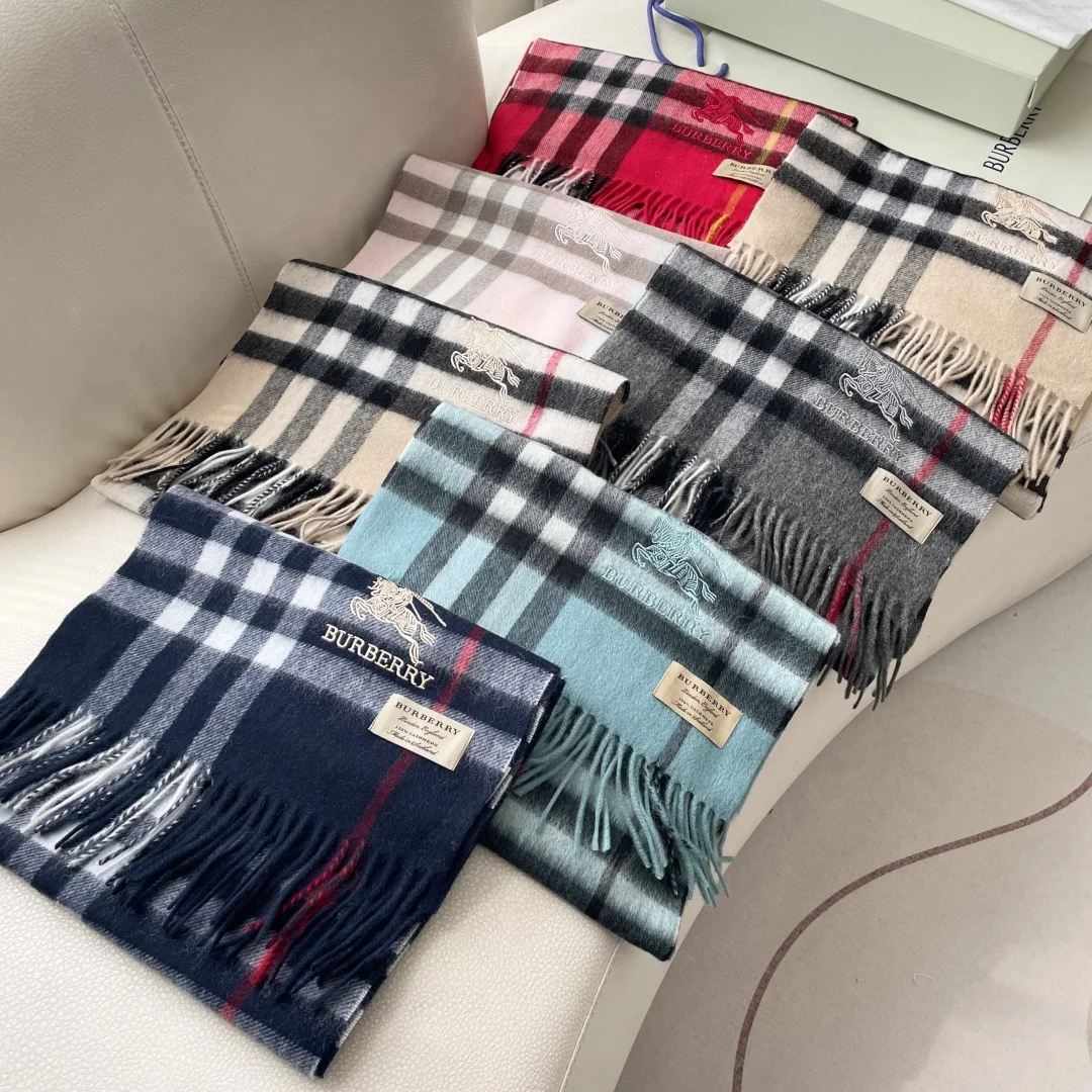 BURBERRY Scarves Cashmere Beige-Black-Red One Size A0010070274 - Image 2