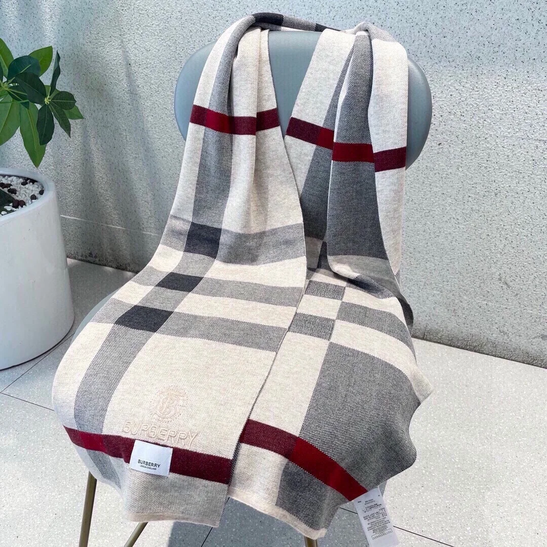 BURBERRY Scarves Cashmere Beige-Black-Red One Size A2010070742 - Image 7