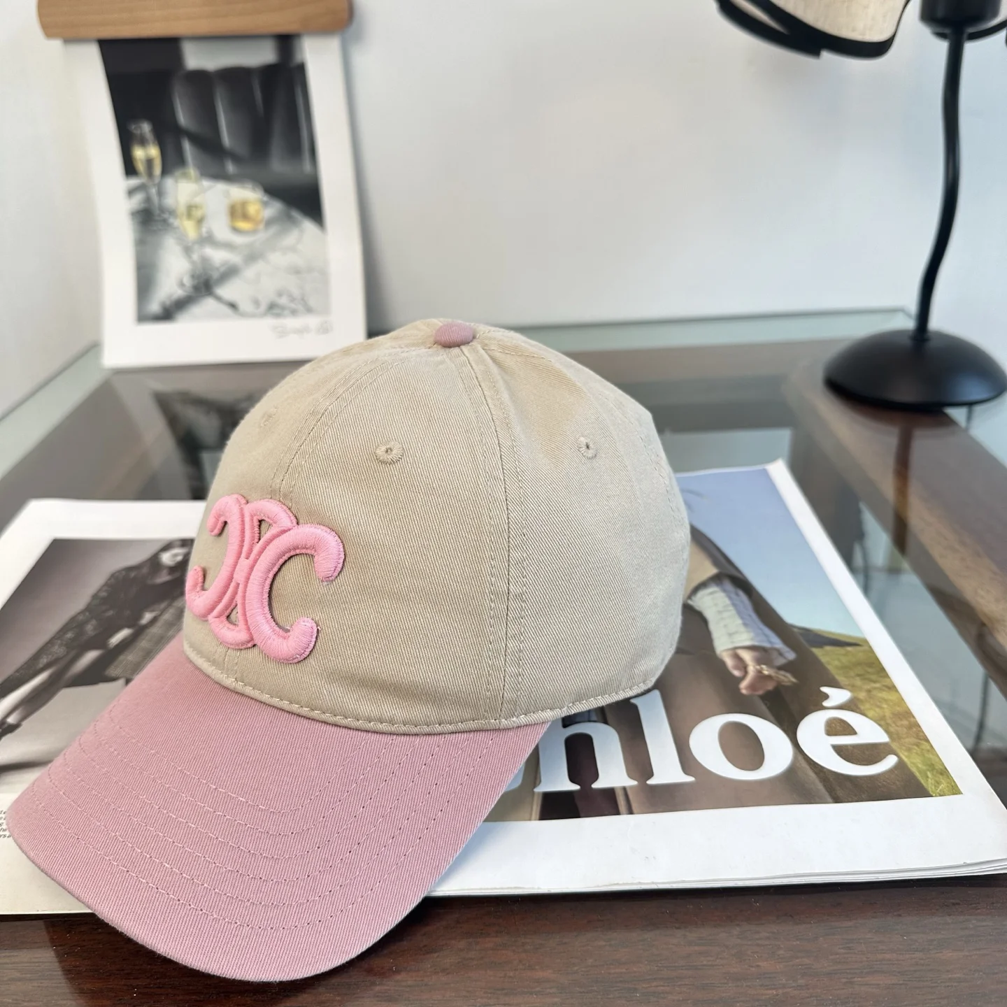 CELINE Caps Beige-Pink D210071331 - Image 3