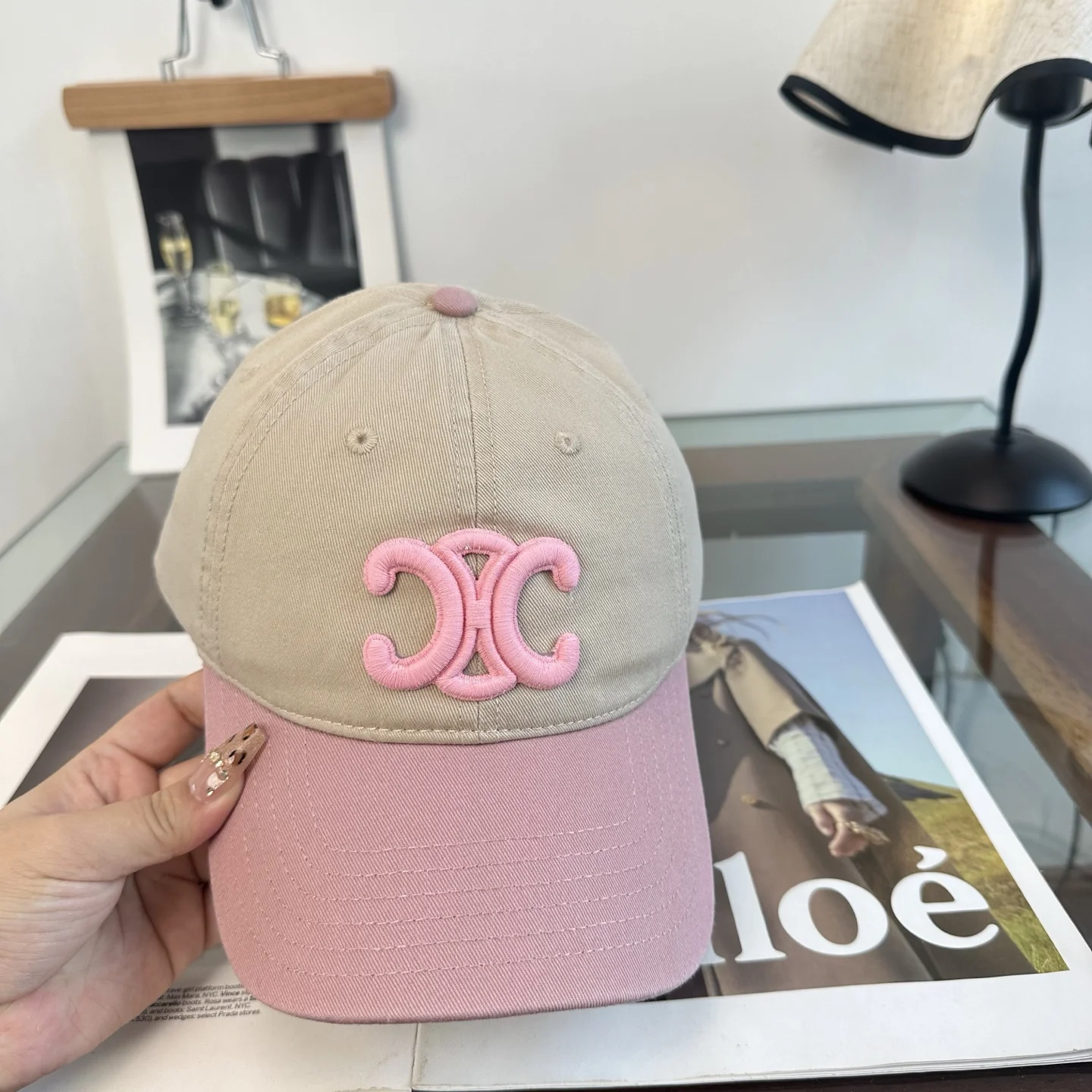 CELINE Caps Beige-Pink D210071331 - Image 4