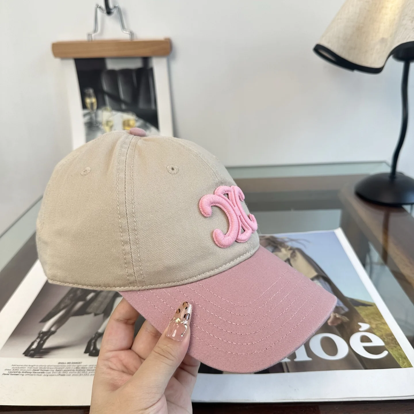 CELINE Caps Beige-Pink D210071331 - Image 6