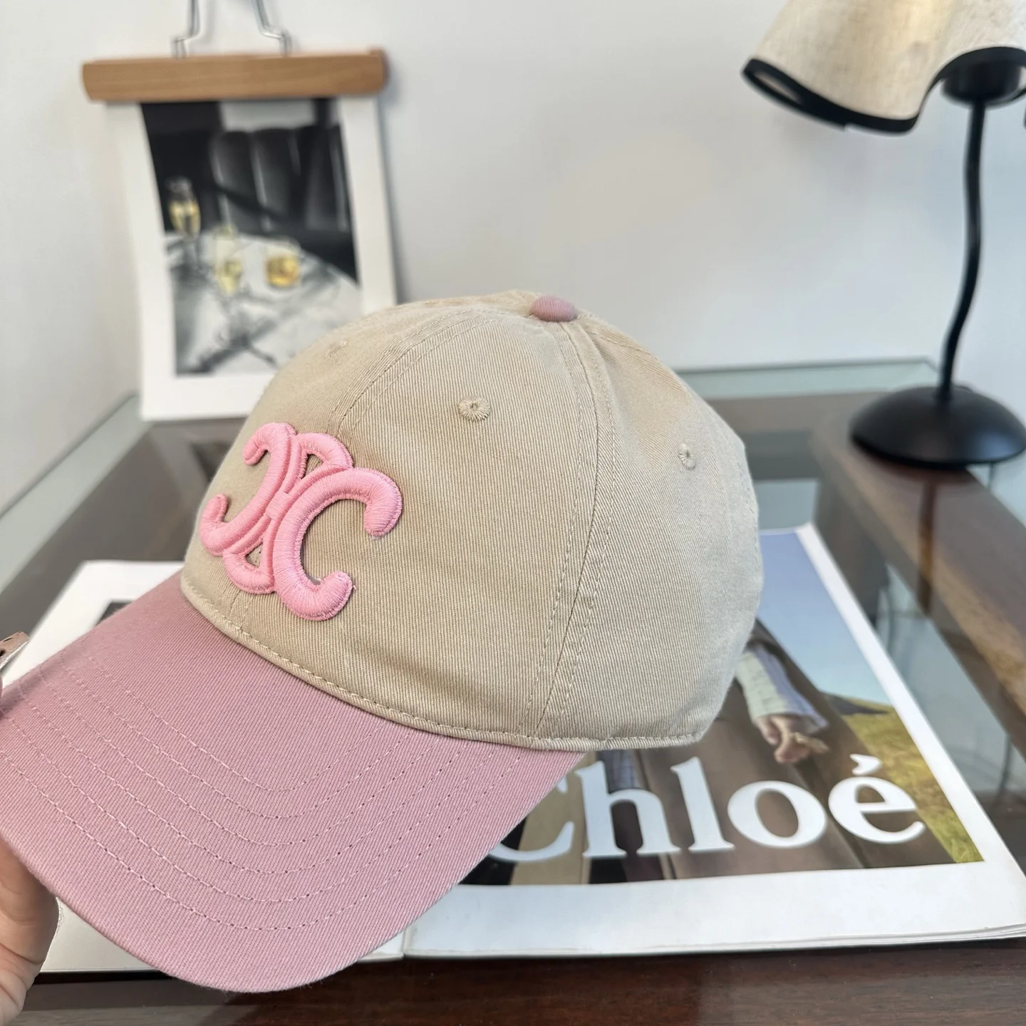 CELINE Caps Beige-Pink D210071331 - Image 7