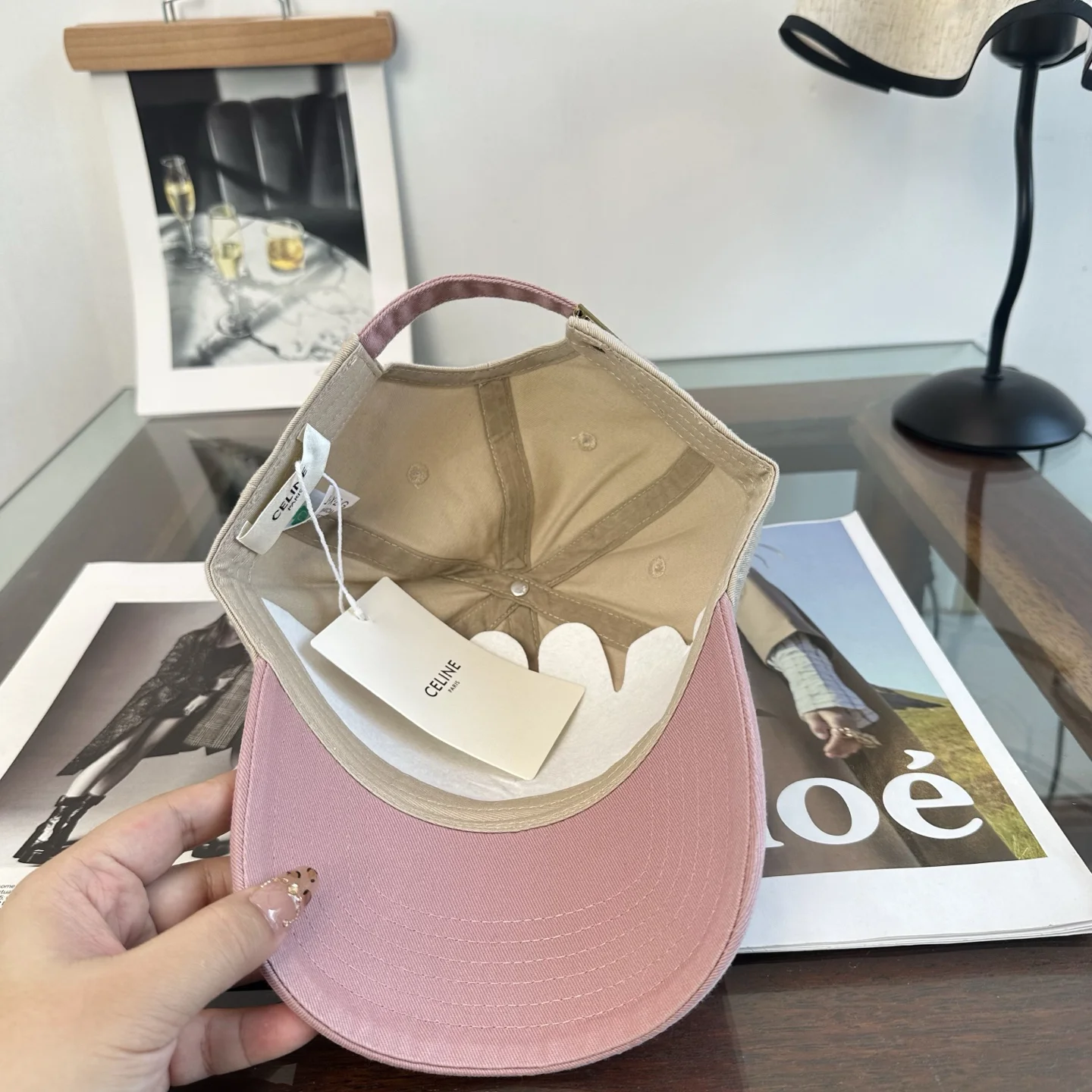 CELINE Caps Beige-Pink D210071331 - Image 8