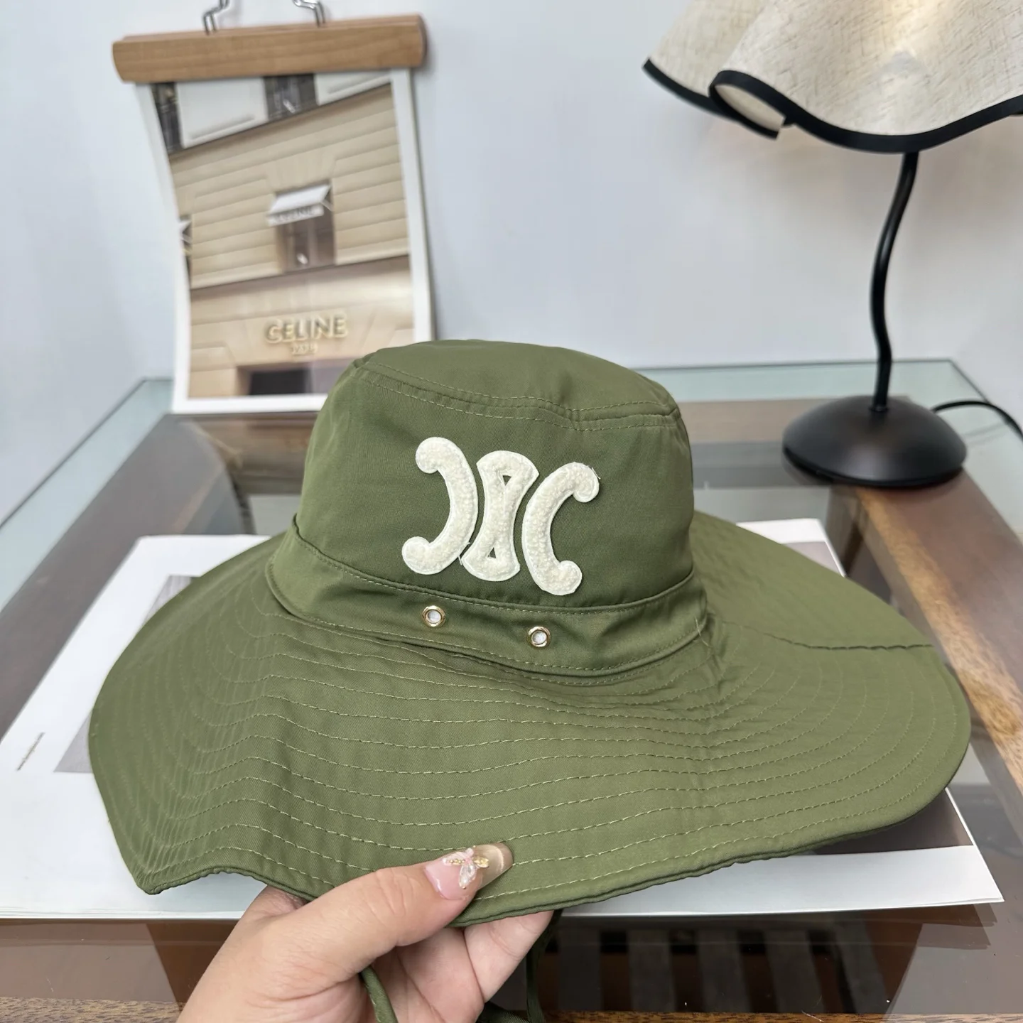 CELINE Hats Green-White E510072405 - Image 3