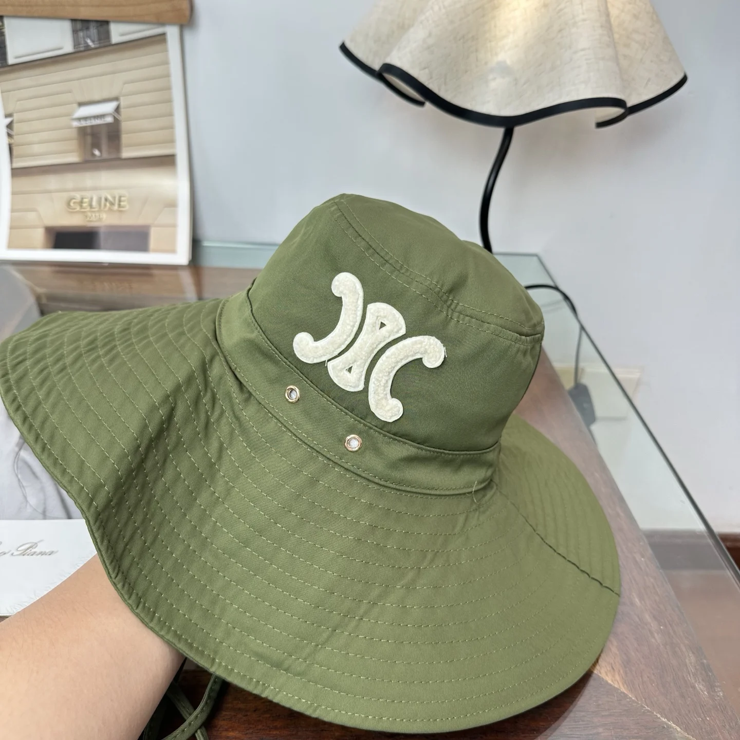 CELINE Hats Green-White E510072405 - Image 4