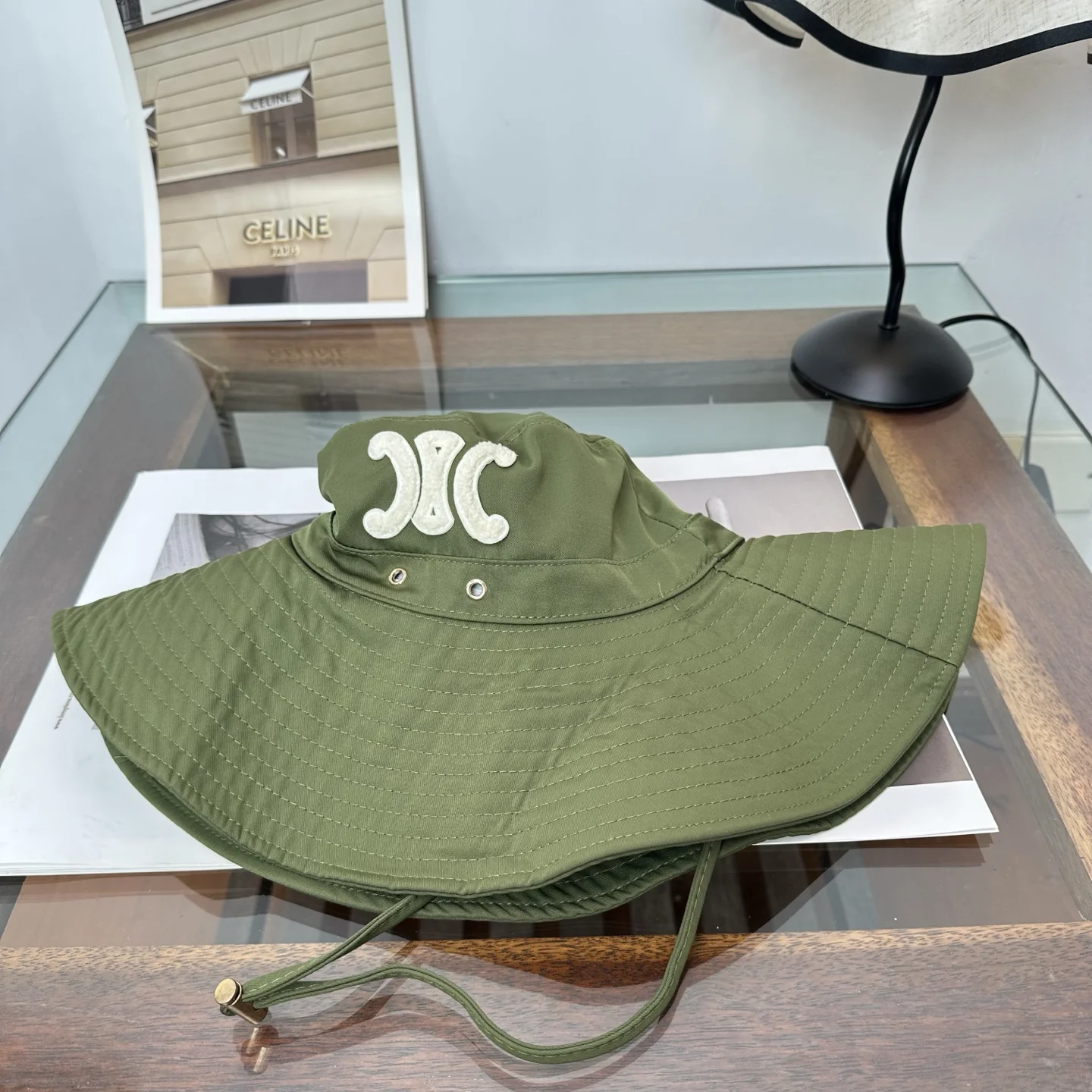 CELINE Hats Green-White E510072405 - Image 9