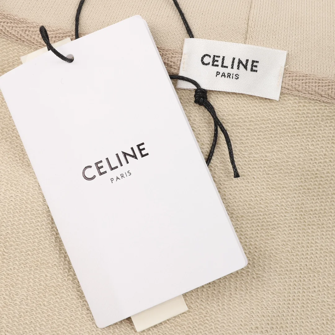 CELINE T-shirts Beige-Black S-L B20202610040040 - Image 9
