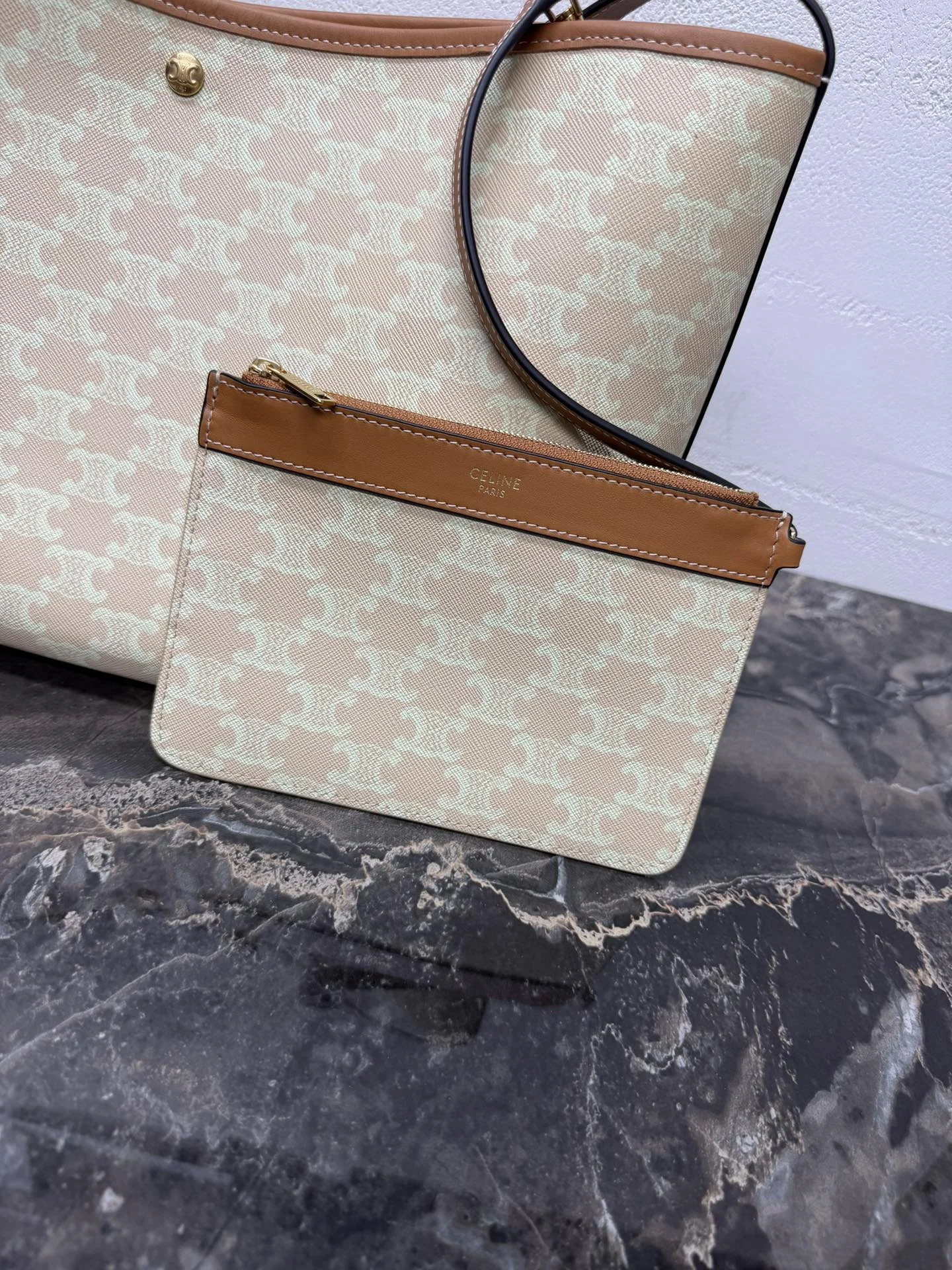 CELINE Totes Bags Beige-Brown 32.5X24.5X14CM F0010060048 - Image 4