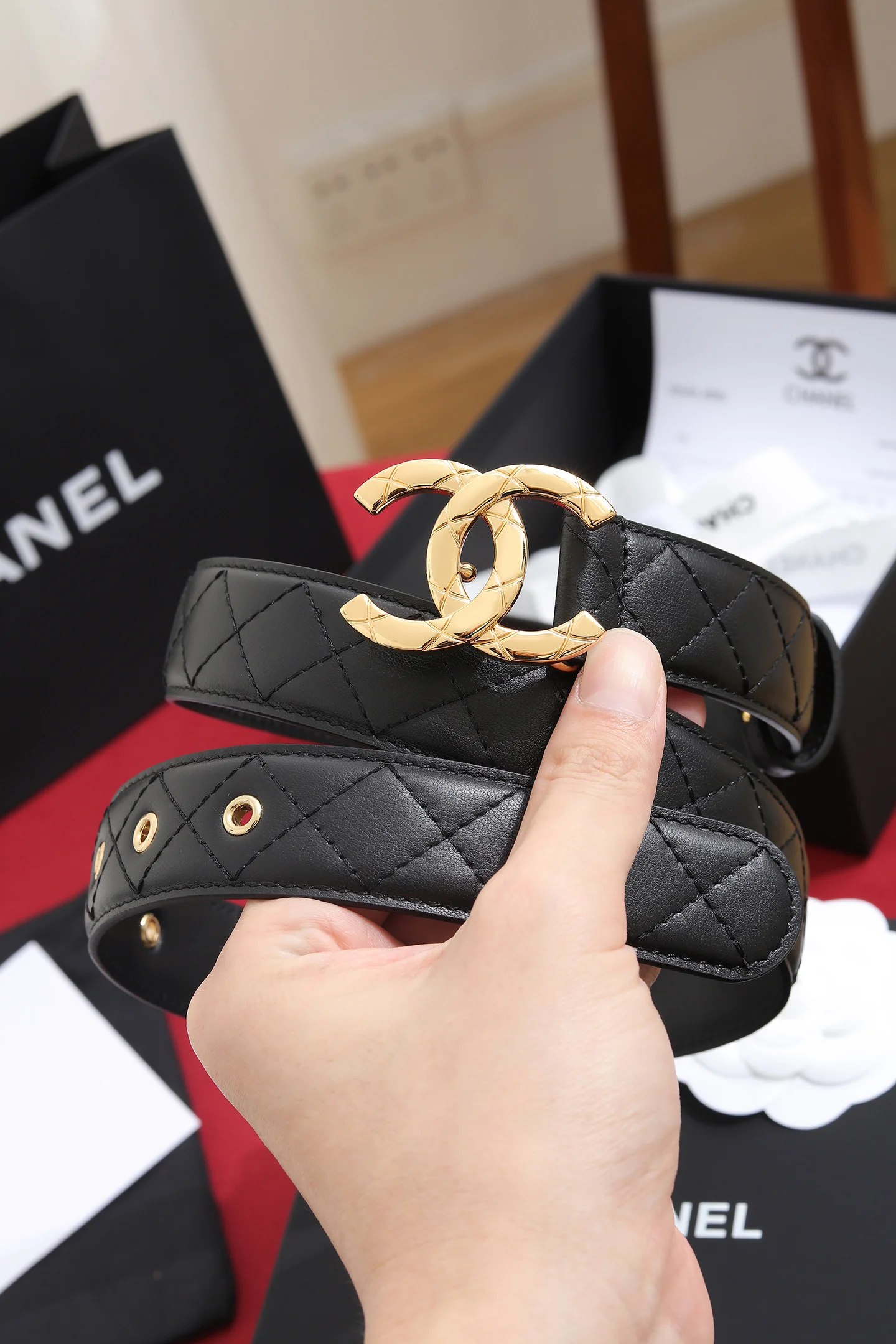 CHANEL Belts Black-Gold A6010050353 - Image 2