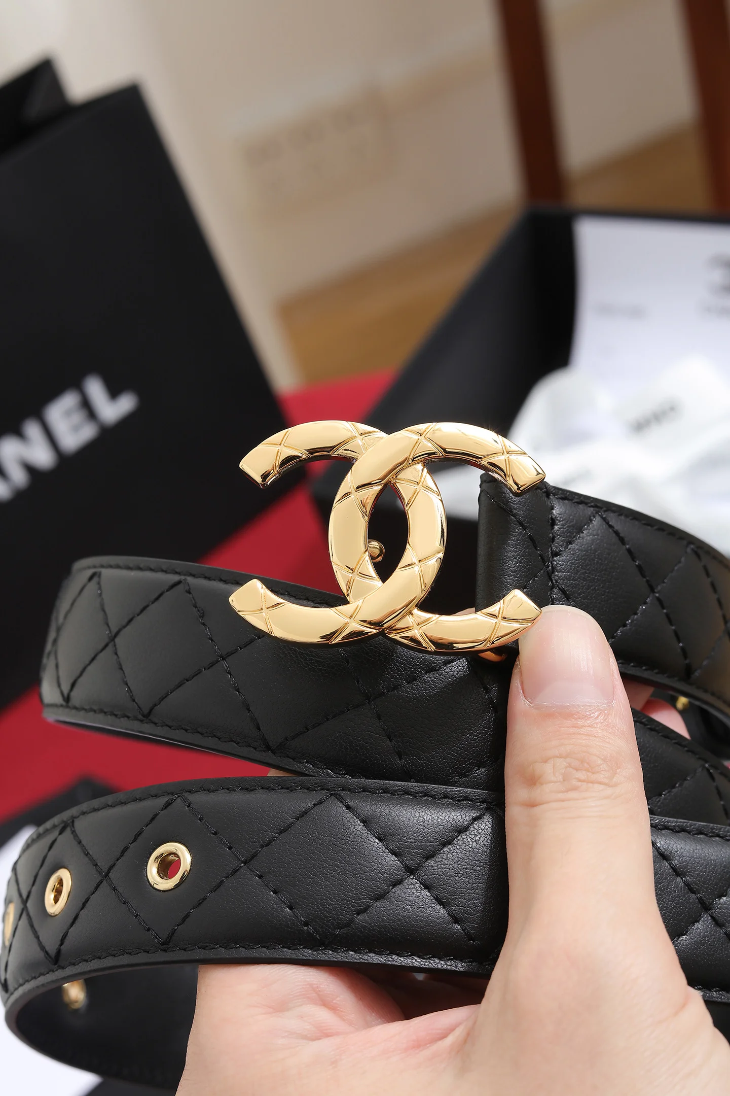 CHANEL Belts Black-Gold A6010050353 - Image 3