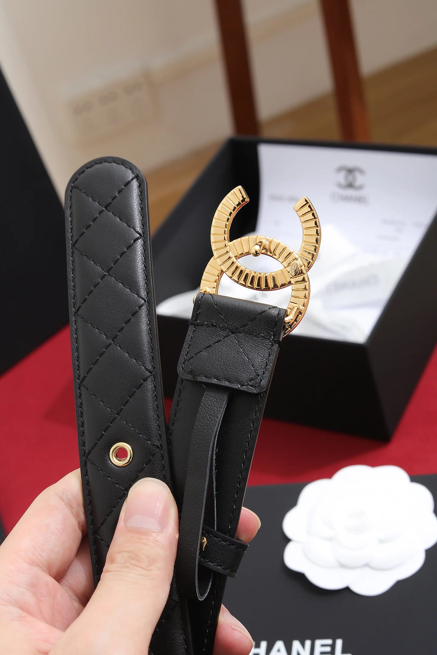 CHANEL Belts Black-Gold A6010050353 - Image 6