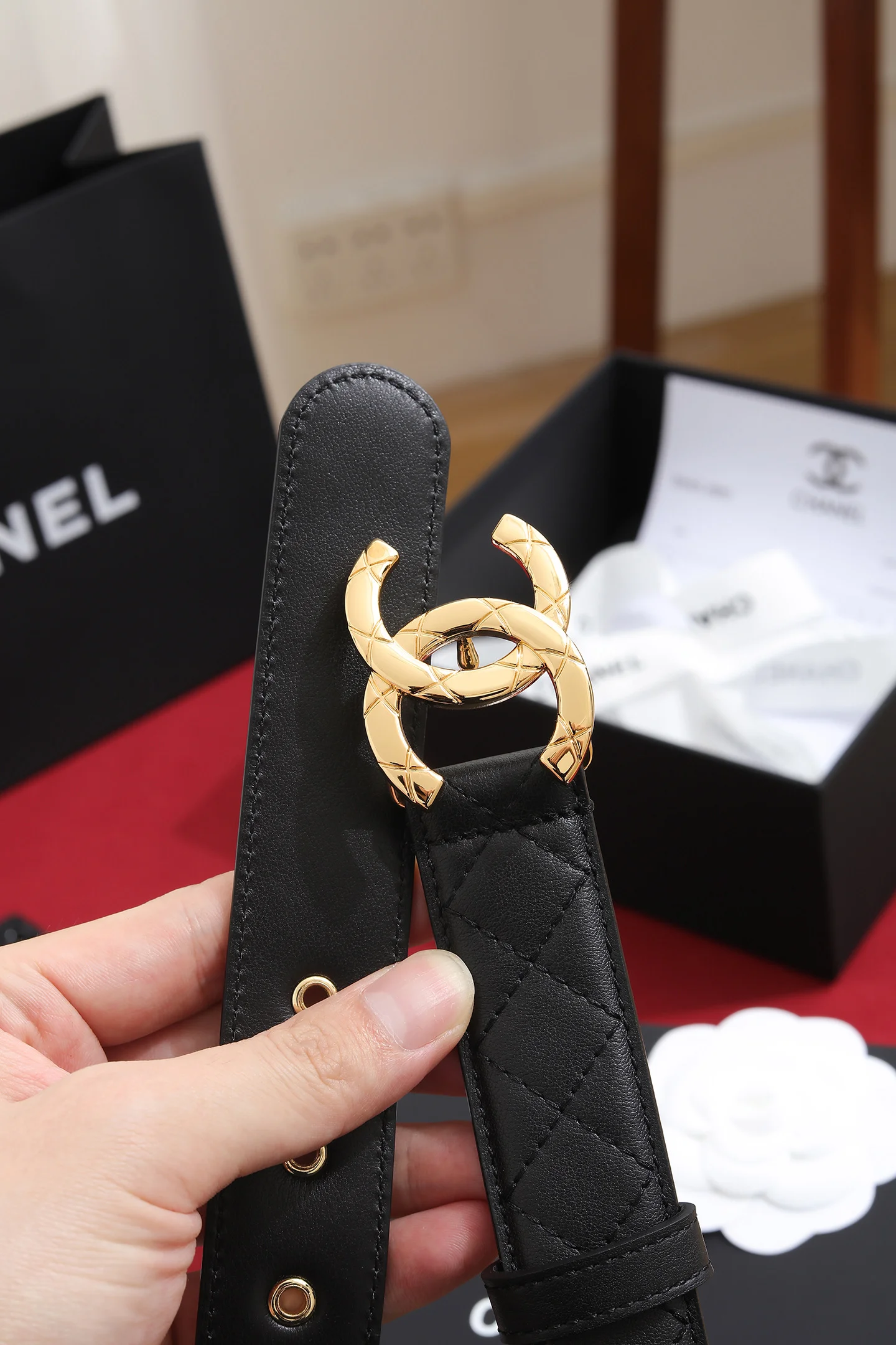 CHANEL Belts Black-Gold A6010050353 - Image 7